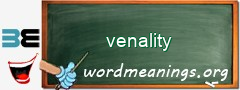 WordMeaning blackboard for venality